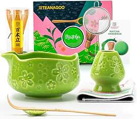 TEANAGOO 7 Stück Matcha Set grün, Keramik Schale 