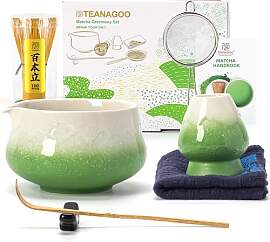 TEANAGOO 7 Stück Matcha Set,Matcha Besen,Grüner