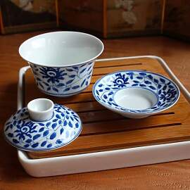 Tea Soul Tablett in Porzellan und Bambus, mit