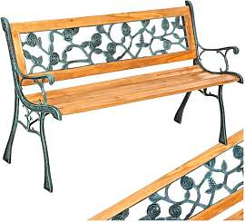 tectake® 2-Sitzer Gartenbank wetterfest,