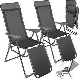 tectake® 2er Set Alu Sonnenliege Liegestuhl,