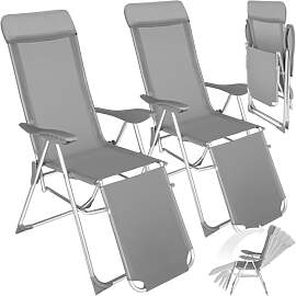 tectake® 2er Set Alu Sonnenliege Liegestuhl,