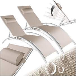 tectake 2er Set Gartenliege, Aluminium