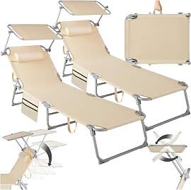 tectake® 2er Set Sonnenliege klappbar und