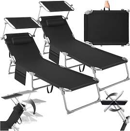 tectake® 2er Set Sonnenliege klappbar und