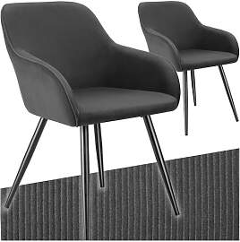 tectake® 2X Esszimmerstuhl, Sessel bequem mit