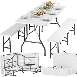 tectake® 3-teiliges Gartenmöbel Set, klappbarer