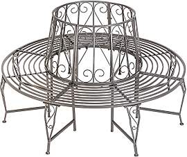 tectake® 404563 Baumbank Rundbank 360°