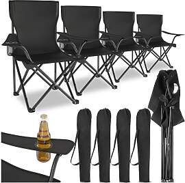 tectake® 4er Set Camping Stühle, Klappstuhl,