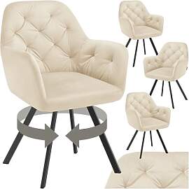 tectake® 4er Set Esszimmerstühle drehbar mit