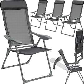 tectake® 4er Set Gartenstuhl Hochlehner,