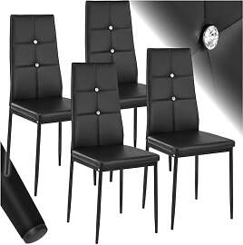 tectake® 4er Set Stühle Esszimmer, 4X bequemer