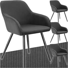 tectake® 4X Esszimmerstuhl, Sessel bequem mit
