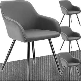 tectake® 4X Esszimmerstuhl, Sessel bequem mit