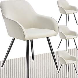 tectake® 4X Esszimmerstuhl, Sessel bequem mit