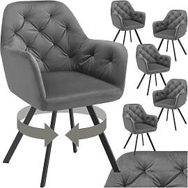 tectake® 6er Set Esszimmerstühle drehbar mit