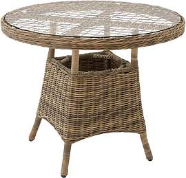 tectake® Alu Polyrattan Gartentisch, rund,