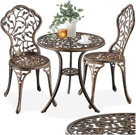 tectake® Aluminium Metall Bistroset Gartenmöbel