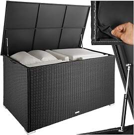 tectake® Aluminium Polyrattan Aufbewahrungsbox