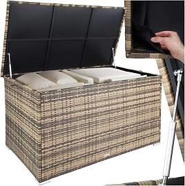 tectake® Aluminium Polyrattan Aufbewahrungsbox