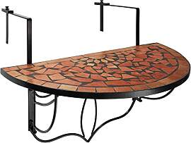 tectake® Balkonhängetisch Mosaik,