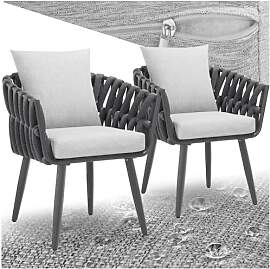 tectake® Balkonmöbel Set, 2X Gartenstuhl,