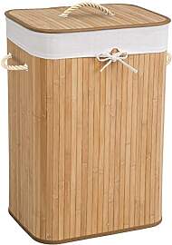 tectake® Bambus Wäschekorb mit Deckel,