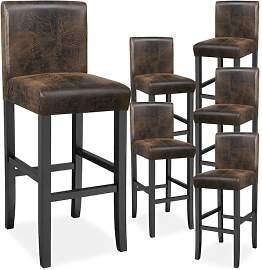 tectake® Barhocker mit Lehne, Bistrohocker,