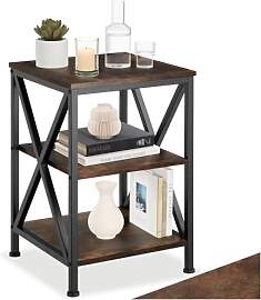 tectake® Beistelltisch aus Holz und Metall,