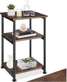 tectake® Beistelltisch, Couchtisch mit Stauraum