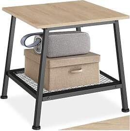 tectake® Beistelltisch Holz Metall, Couchtisch