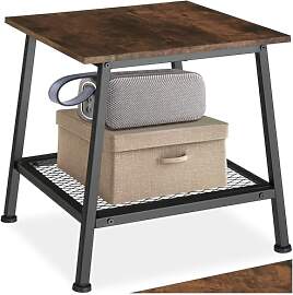 tectake® Beistelltisch Holz Metall, Couchtisch