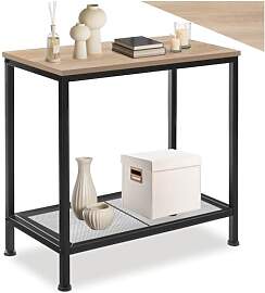 tectake® Beistelltisch Holz + Metall, Nachttisch