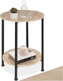 tectake® Beistelltisch rund, Beistelltisch Couch, 