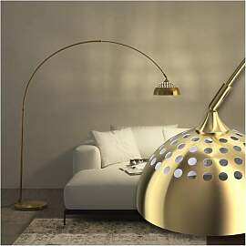 tectake® Bogenleuchte, Bogenlampe, Stehlampe