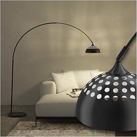 tectake® Bogenleuchte, Bogenlampe, Stehlampe