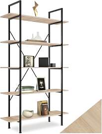 tectake Bücherregal mit 5 Ebenen, stabiles