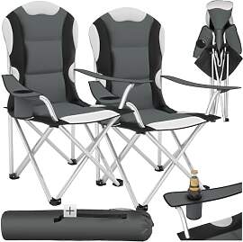 tectake® Campingstuhl mit Getränkehalter,