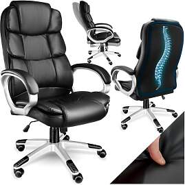 tectake® Chefsessel, Bürostuhl mit 12 cm