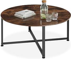 tectake® Couchtisch rund Holz und Metall,