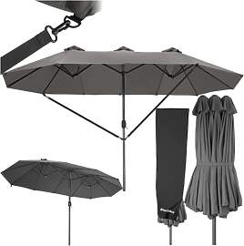 tectake® Doppelsonnenschirm mit Handkurbel, 460 x 