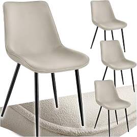 tectake® Esszimmerstühle 4er Set, Samtstoff