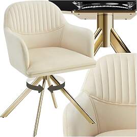 tectake® Esszimmerstuhl drehbar, Armlehnstuhl