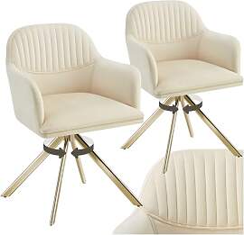 tectake® Esszimmerstuhl drehbar, Armlehnstuhl