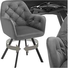 tectake® Esszimmerstuhl drehbar mit Armlehne,