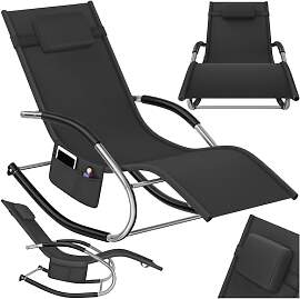 tectake® Gartenliege mit Seitentasche,