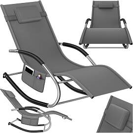 tectake® Gartenliege mit Seitentasche,