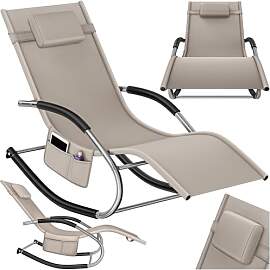 tectake® Gartenliege mit Seitentasche,