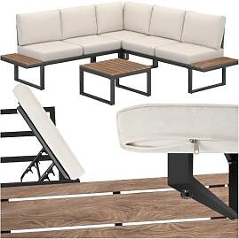 tectake® Gartenlounge Set 4-teilig, wetterfest,