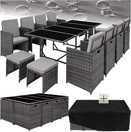 tectake Gartenlounge Set, Polyrattan Gartenmöbel